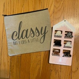 Cosmetic Pouch and Cupcakes & Cashmere Claw Clips Bundle